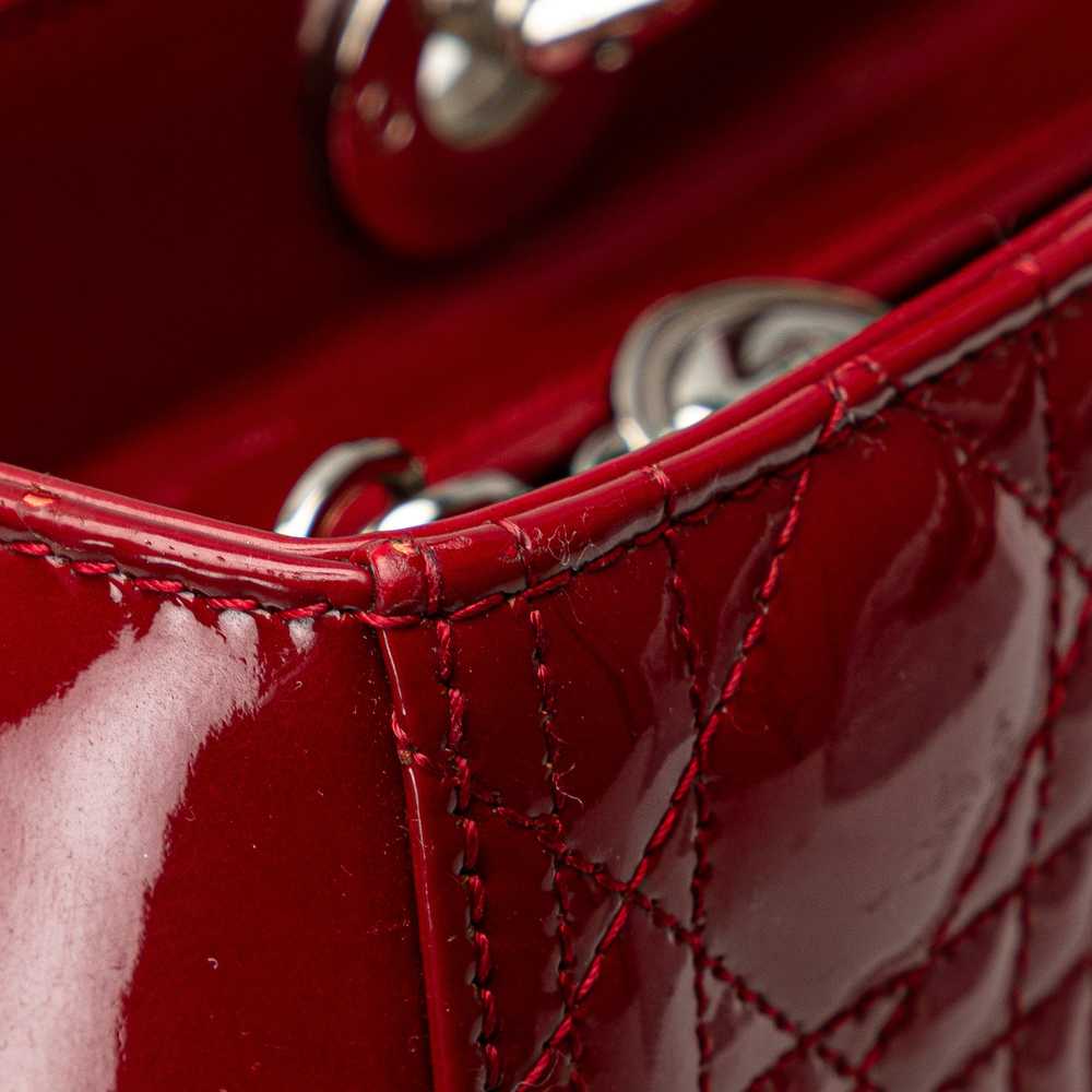 Red Dior Large Patent Cannage Lady Dior Satchel - image 10