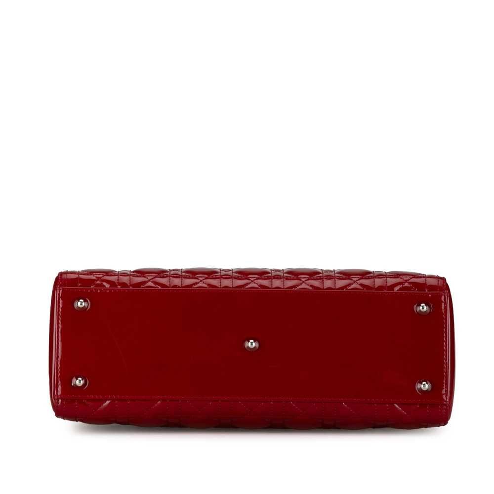 Red Dior Large Patent Cannage Lady Dior Satchel - image 4