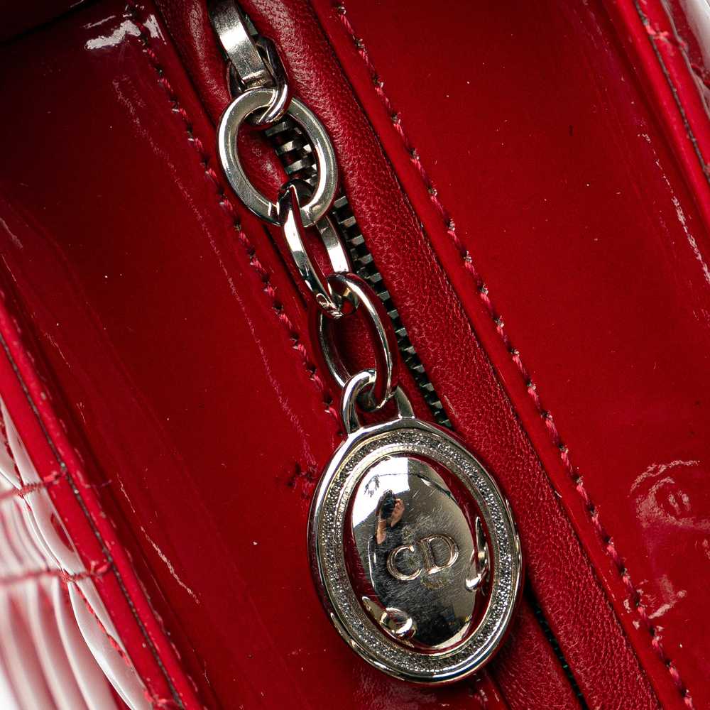 Red Dior Large Patent Cannage Lady Dior Satchel - image 5