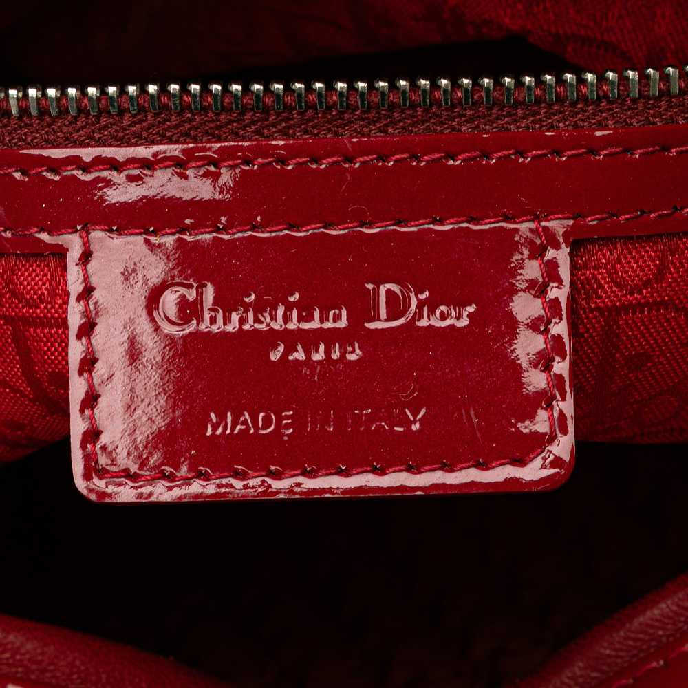 Red Dior Large Patent Cannage Lady Dior Satchel - image 6