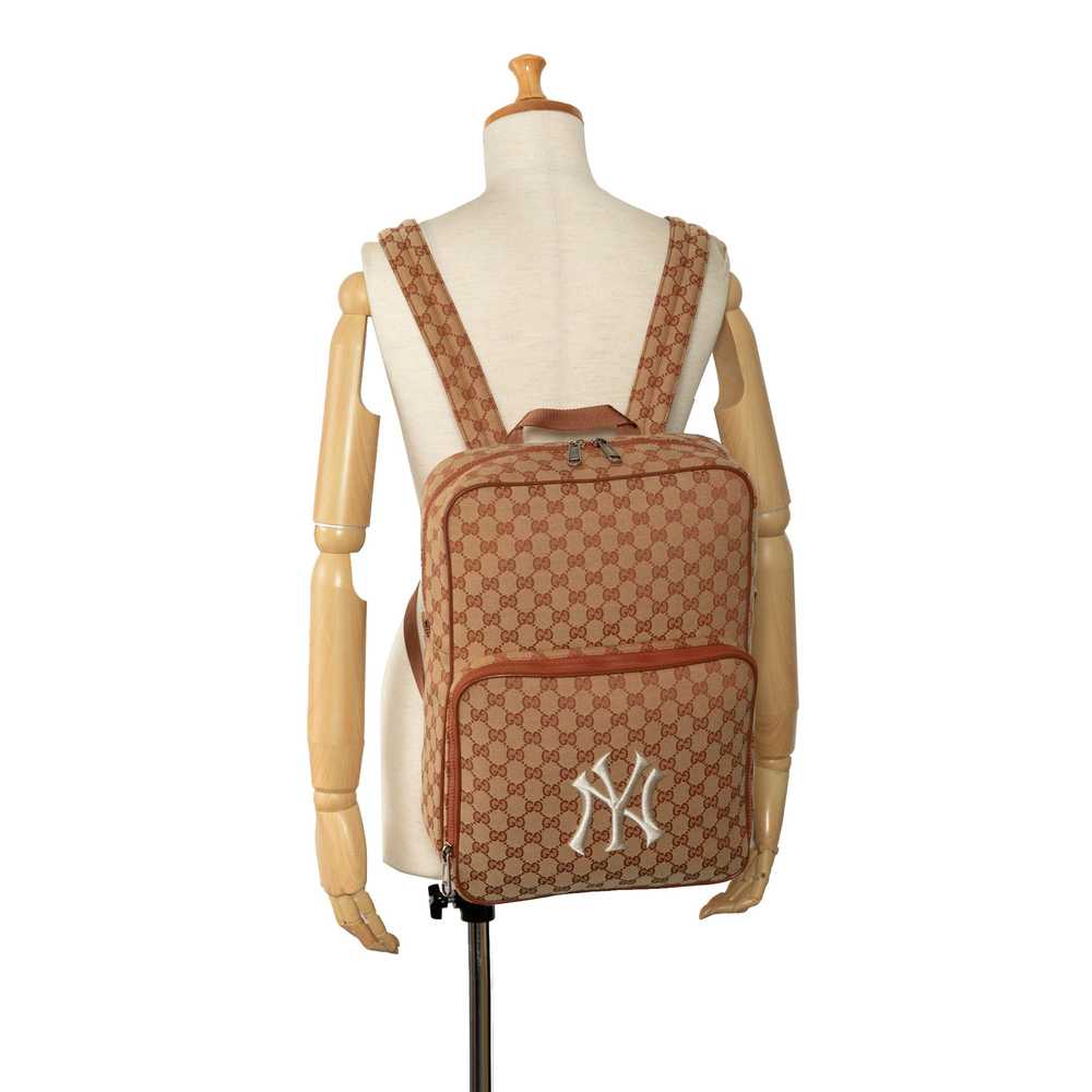 Tan Gucci GG Canvas NY Yankees Backpack - image 10