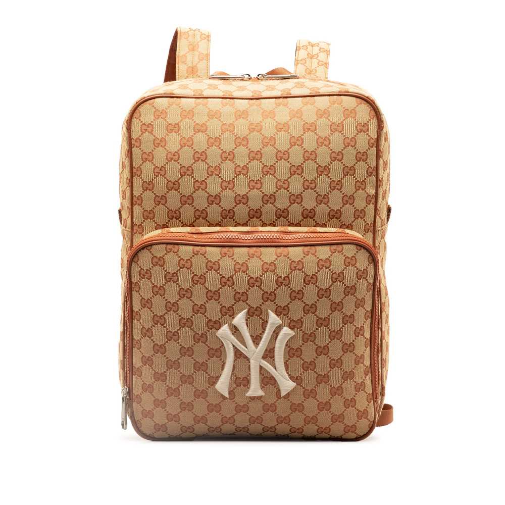 Tan Gucci GG Canvas NY Yankees Backpack - image 1