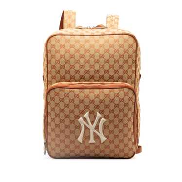 Tan Gucci GG Canvas NY Yankees Backpack - image 1