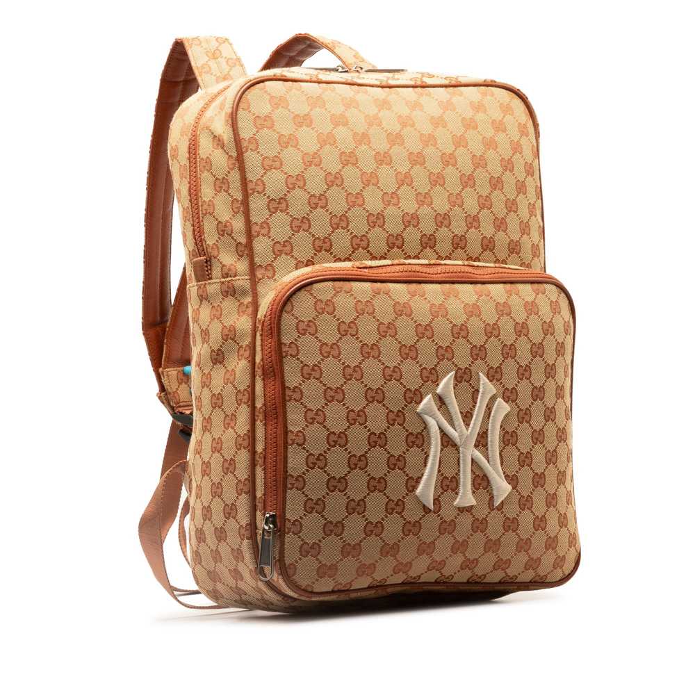 Tan Gucci GG Canvas NY Yankees Backpack - image 2