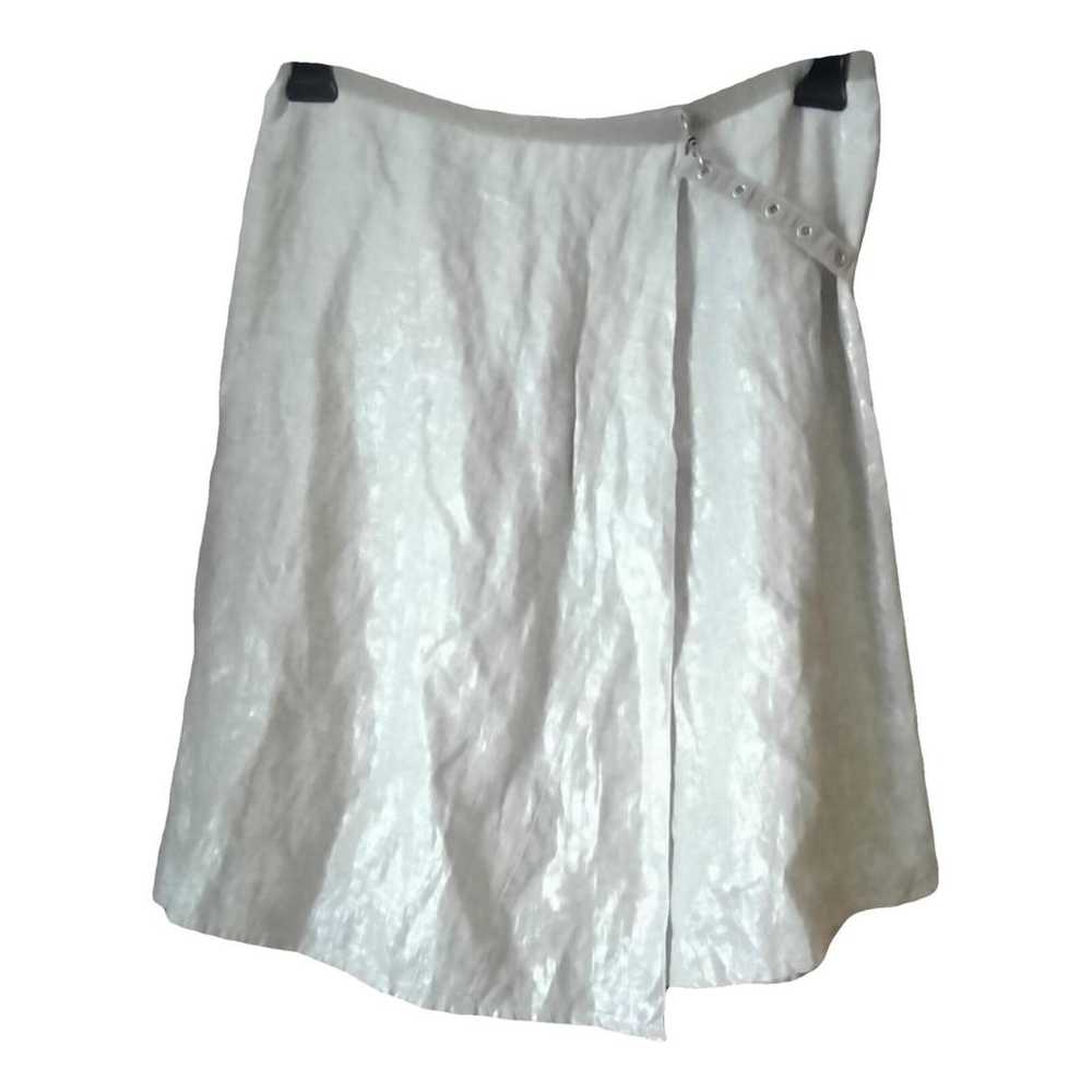 Non Signé / Unsigned Linen mid-length skirt - image 1