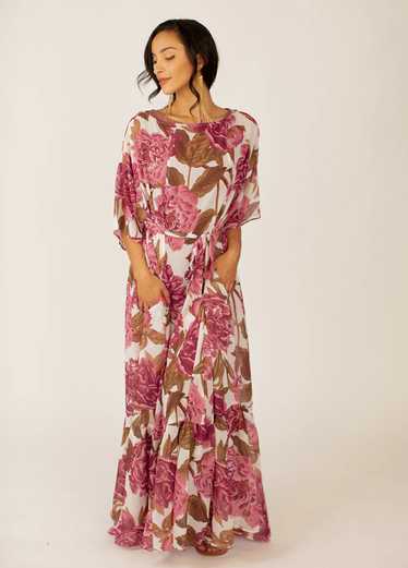 Joyfolie Severine Dress in Sheer Bougainvillea Flo