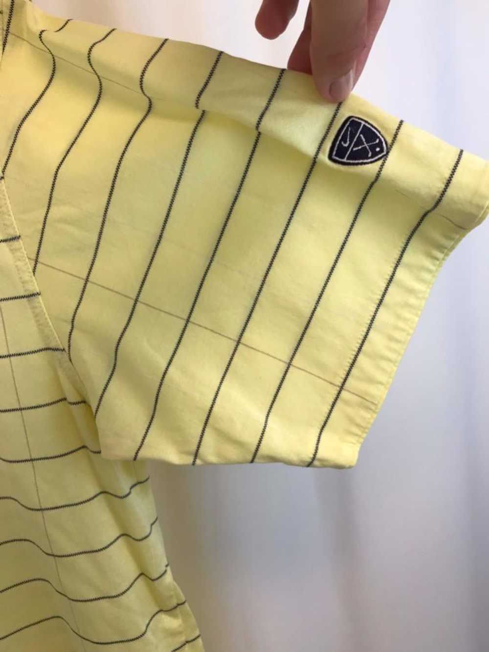 NIKE Men's Yellow Striped GOLF Short Sleeve Polo … - image 2