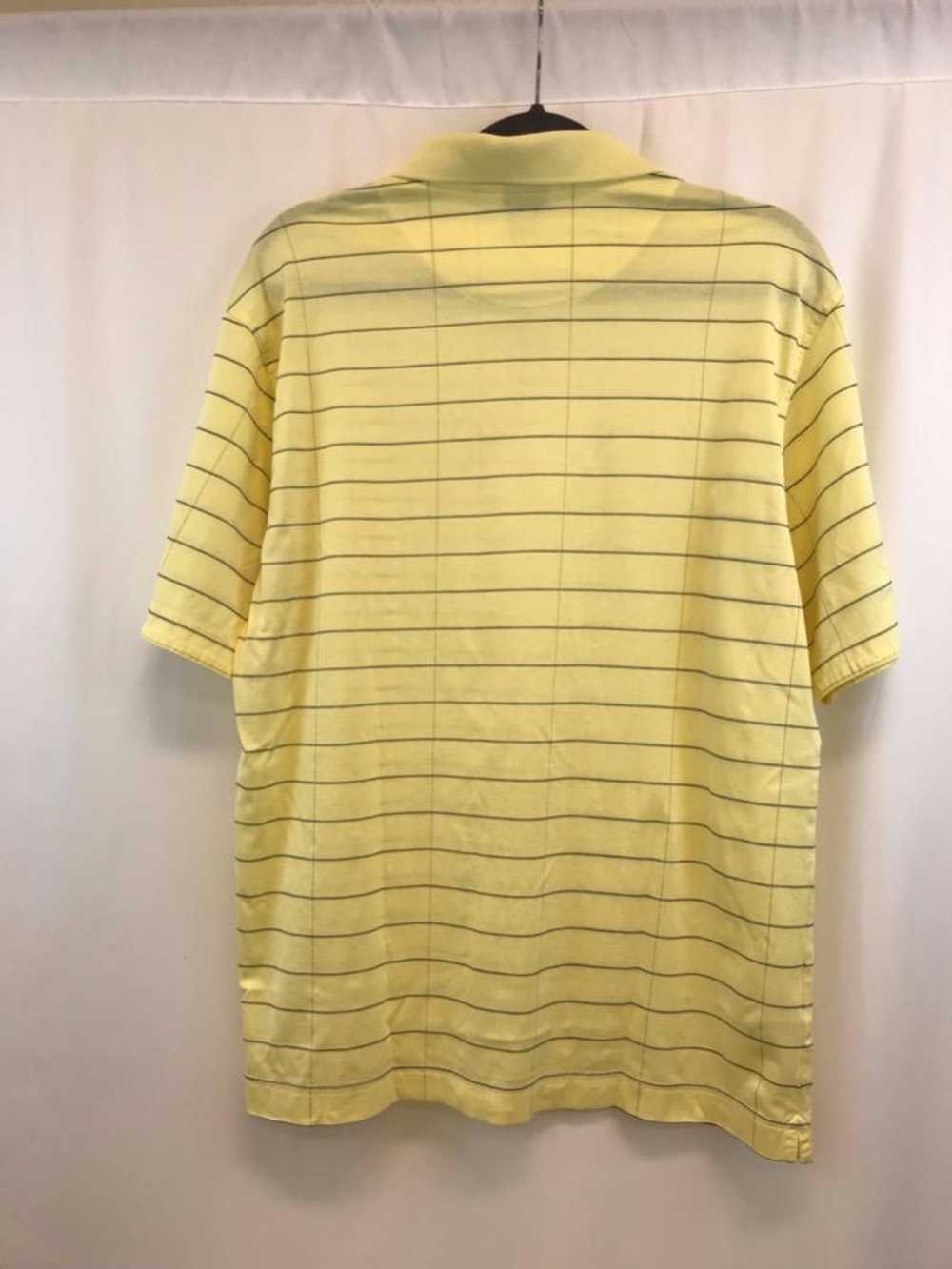 NIKE Men's Yellow Striped GOLF Short Sleeve Polo … - image 3