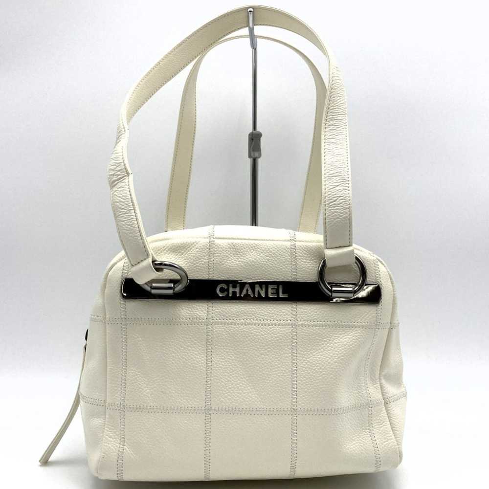 Chanel CHANEL Chocobar Handbag White Caviar Leath… - image 1