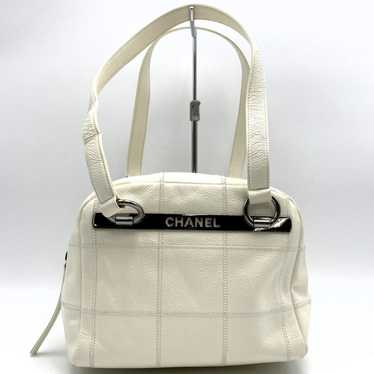 Chanel CHANEL Chocobar Handbag White Caviar Leath… - image 1