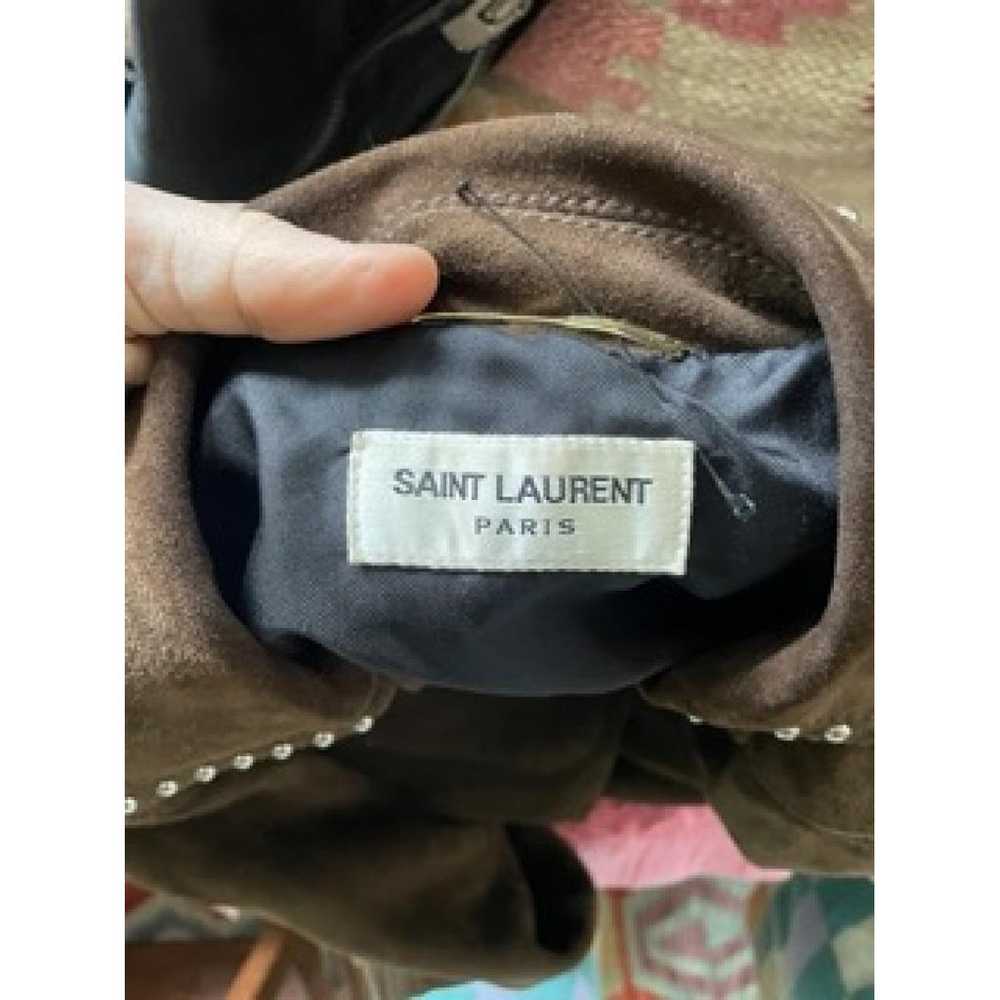 Saint Laurent Leather biker jacket - image 3