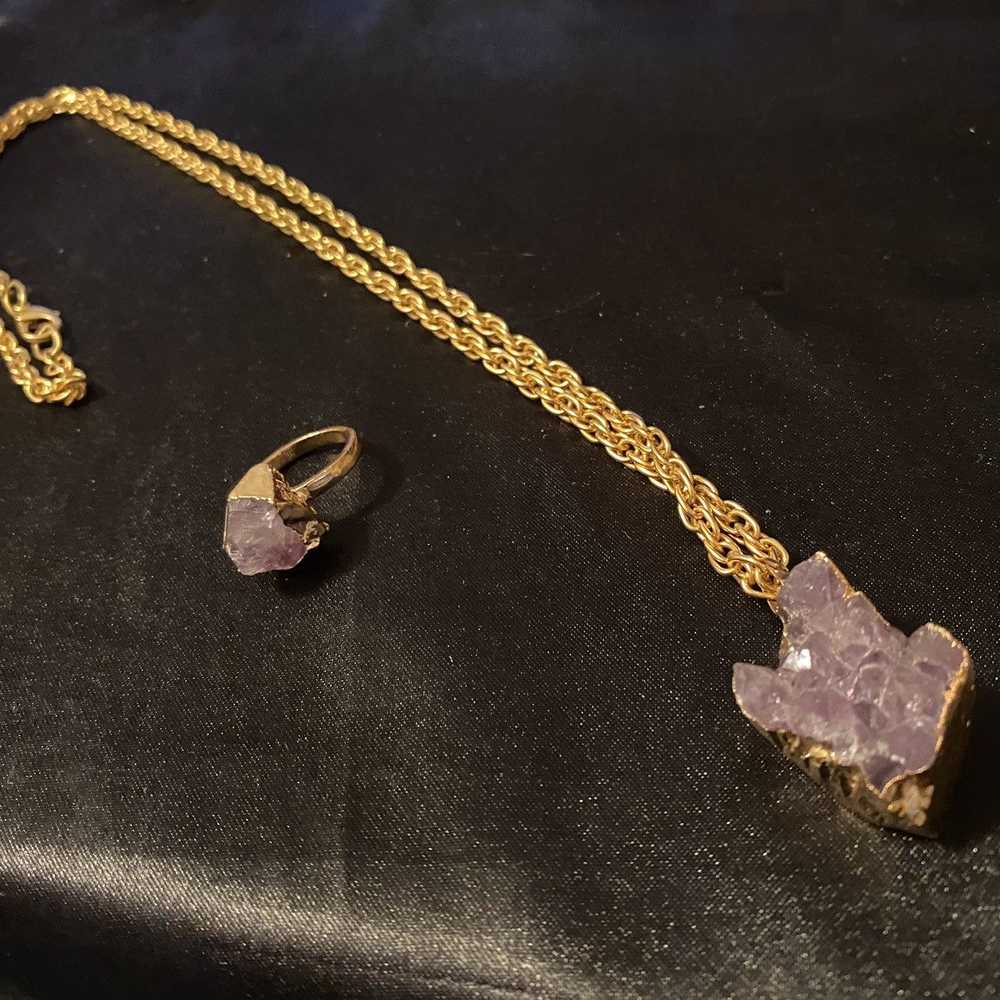 Avant Garde × Chain × Jewelry Amethyst necklace a… - image 1