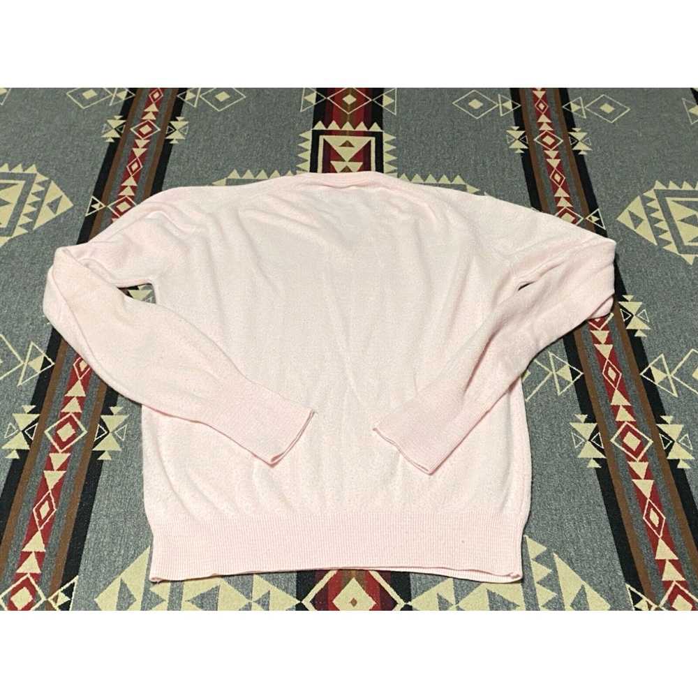 Izod Izod Lacoste Vtg 70s Sweater Rare Pink V-nec… - image 2