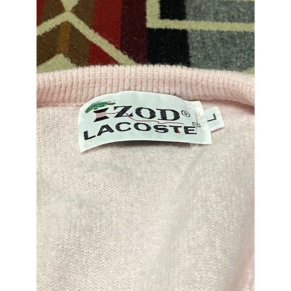 Izod Izod Lacoste Vtg 70s Sweater Rare Pink V-nec… - image 3