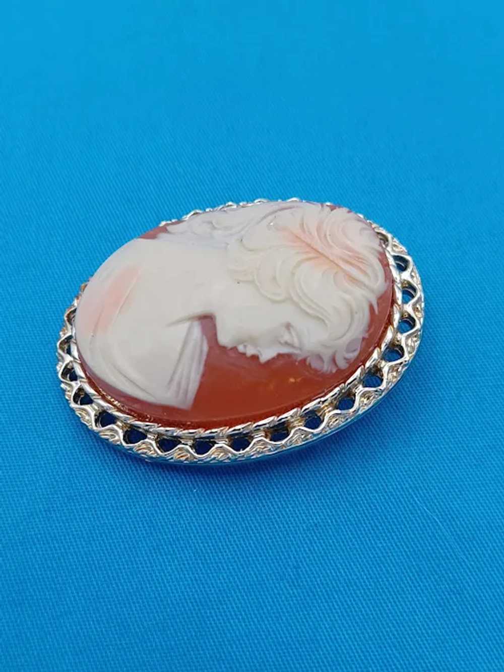 Large Oval Shaped Detailed Lady Profile Cameo Gol… - image 3