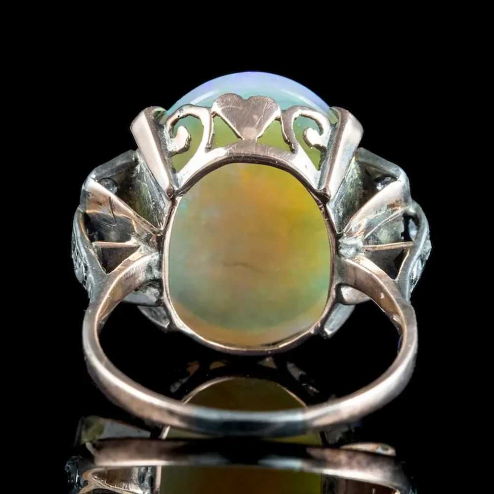 Antique Victorian Opal Diamond Ring 8ct Natural O… - image 7