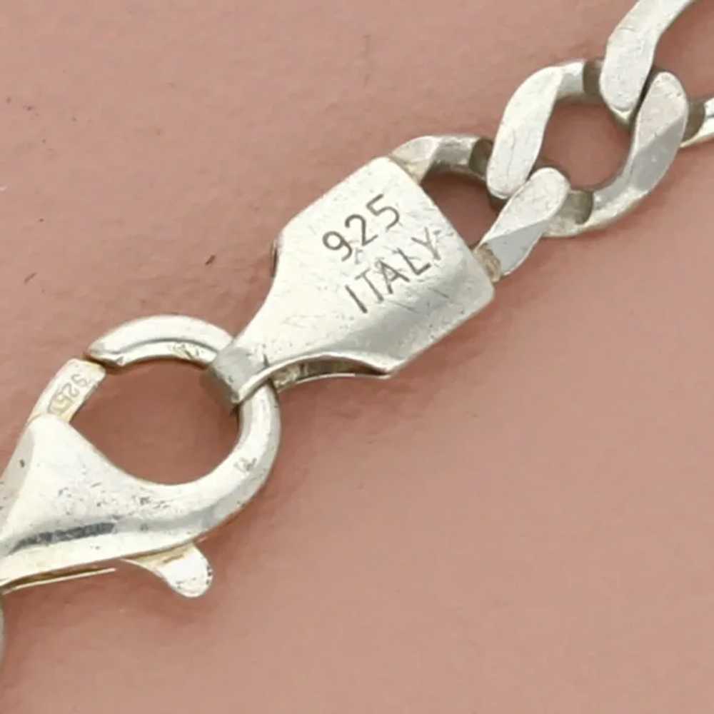 Sterling Silver Italy Engravable Id Figaro Chain … - image 3