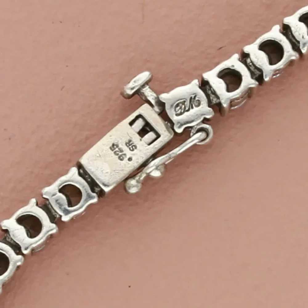 Sterling Silver Round-Cut Cz Tennis Bracelet Size… - image 3