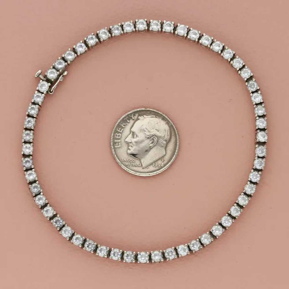 Sterling Silver Round-Cut Cz Tennis Bracelet Size… - image 4