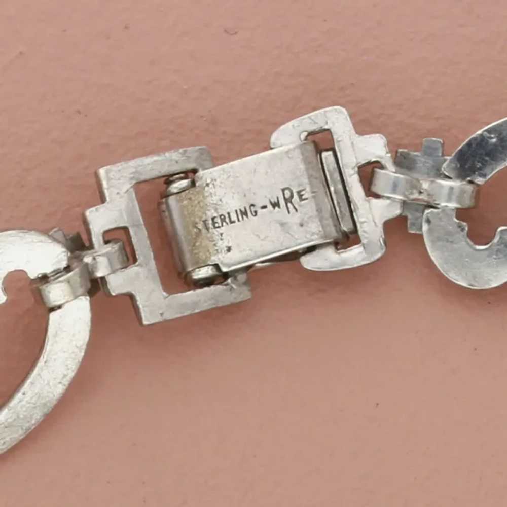 Sterling Silver Vintage Swirl Link Bracelet Size … - image 4