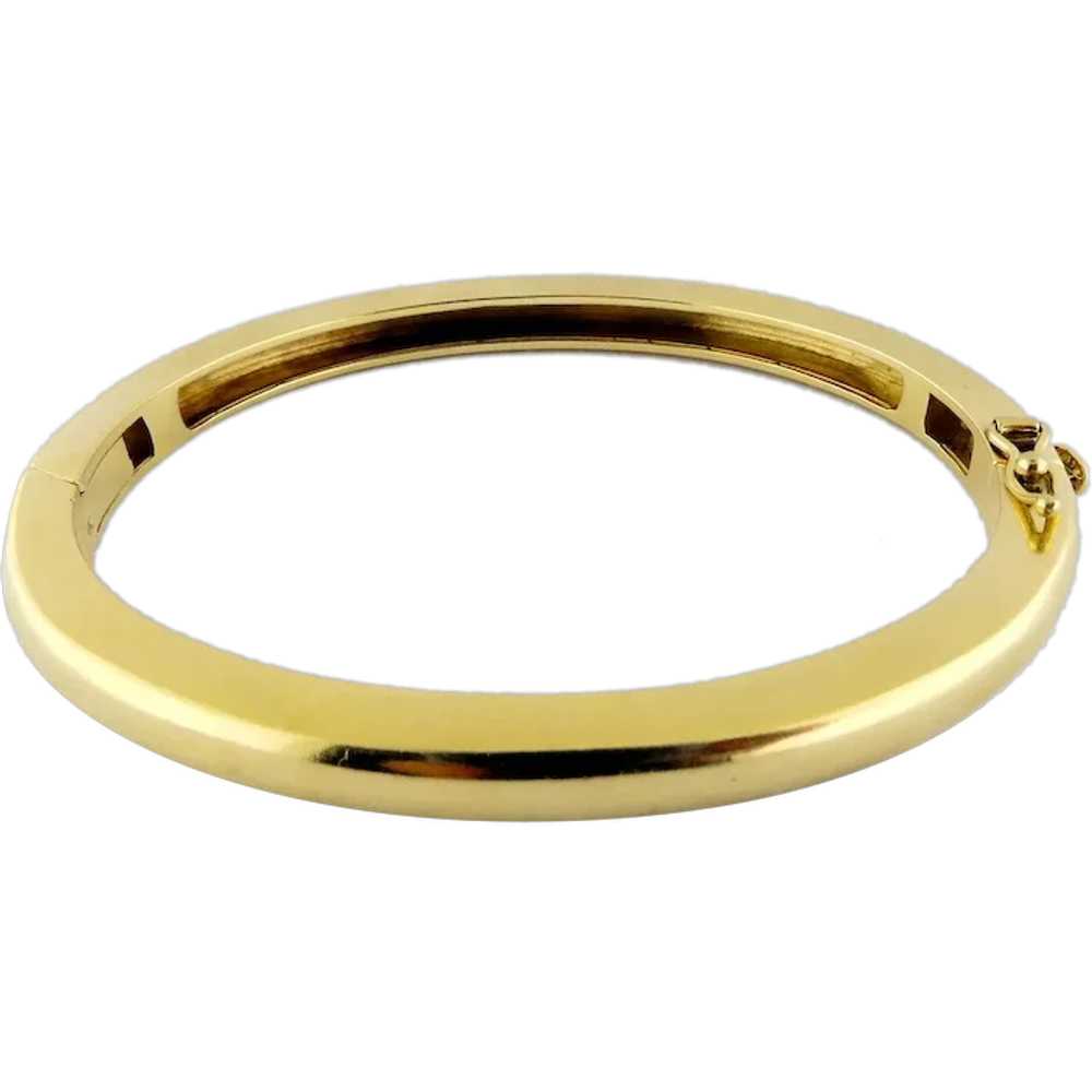 Estate 14K Yellow Gold Hinged Classic Bangle Brac… - image 1