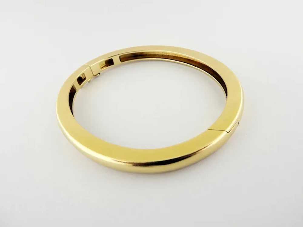 Estate 14K Yellow Gold Hinged Classic Bangle Brac… - image 3