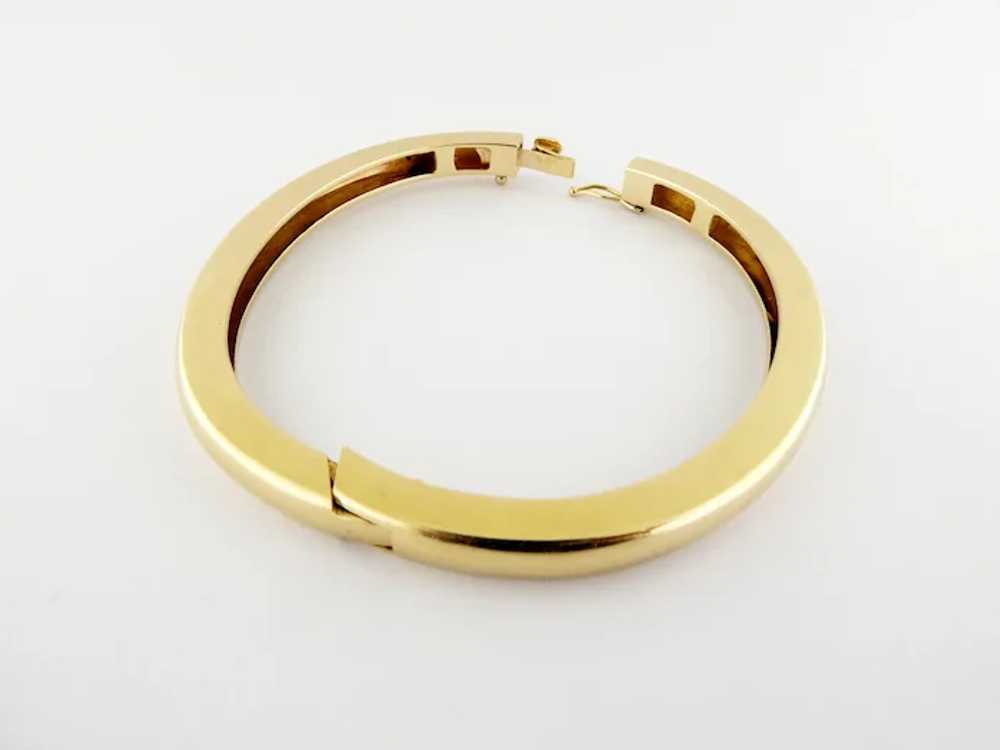 Estate 14K Yellow Gold Hinged Classic Bangle Brac… - image 5