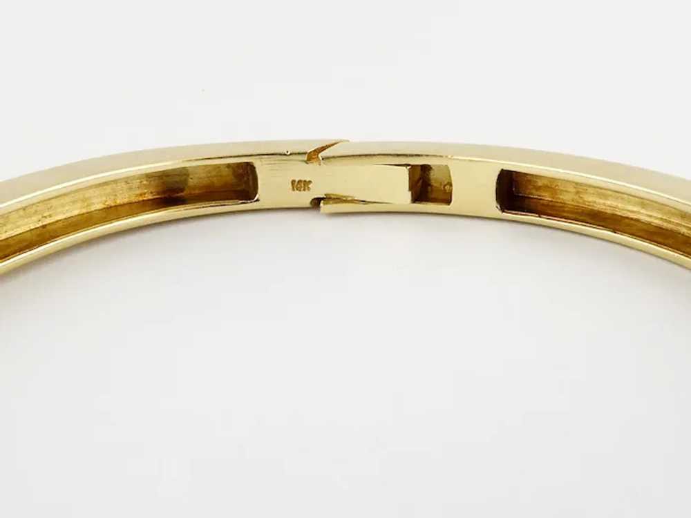 Estate 14K Yellow Gold Hinged Classic Bangle Brac… - image 7