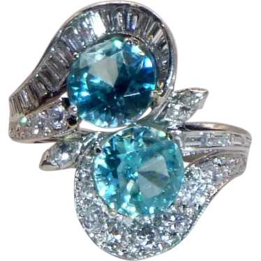 Estate Toi et Moi  2.40 ct. Diamond, Zircon and Pl