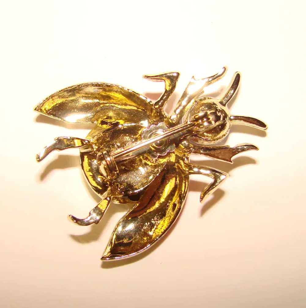 Awesome WINGED INSECT Bug Vintage Rhinestone Broo… - image 2