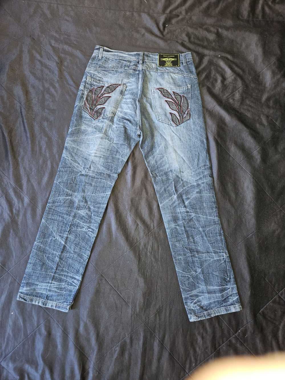 Phat Farm Vintage phat farm pants with cool embro… - image 2