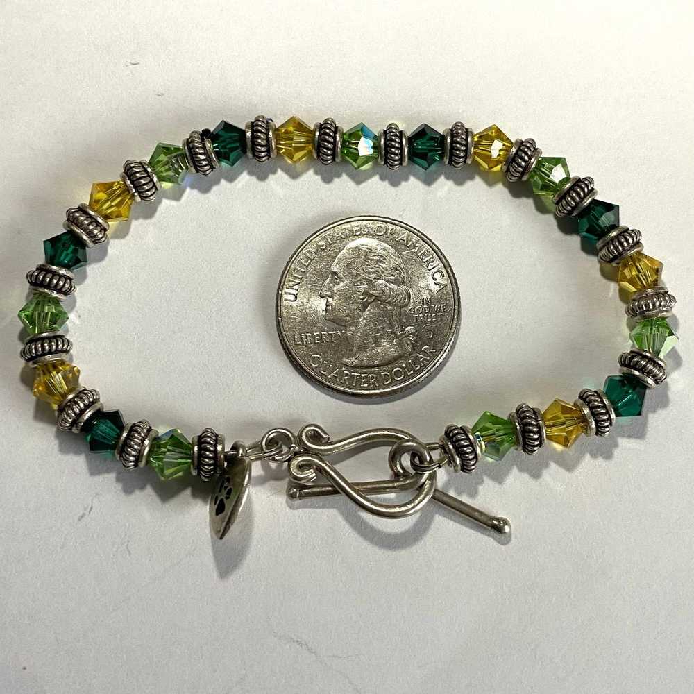 Sterling Silver WJ# Vintage Green & Yellow & ster… - image 6