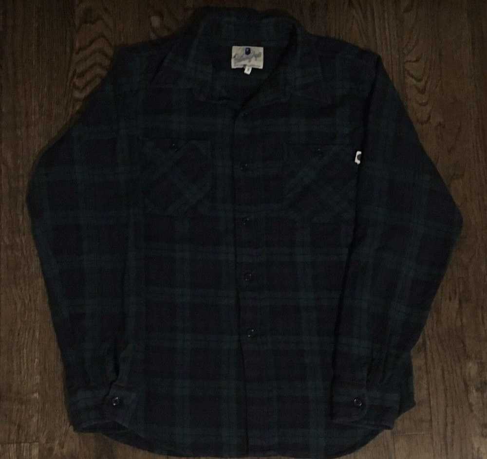 Bape Bape long sleeve thick flannel button up shi… - image 1