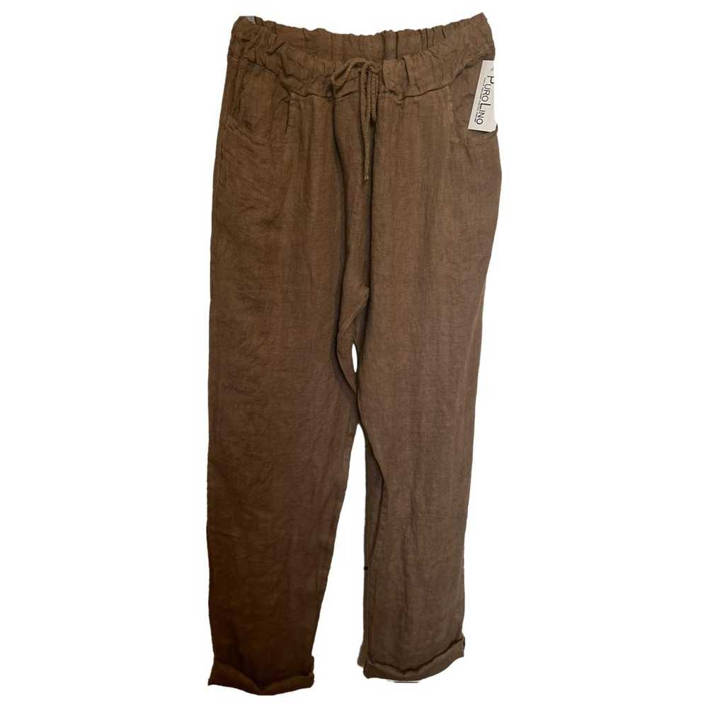 Non Signé / Unsigned Linen straight pants - image 1