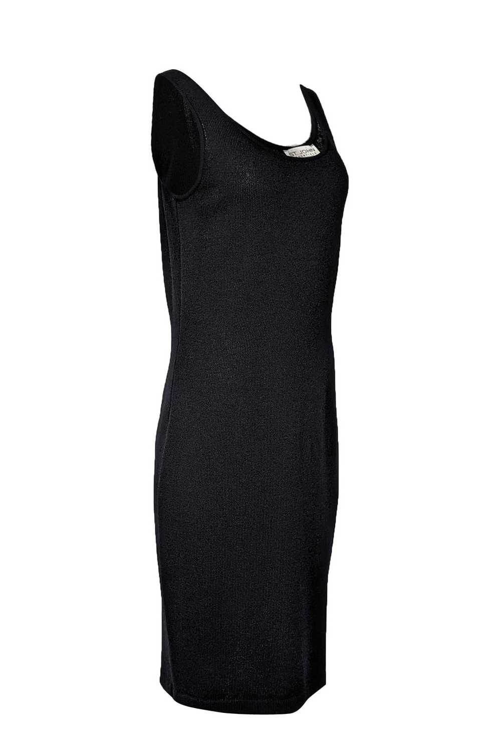 St. John - Dark Navy Knit Sleeveless Midi Dress S… - image 2