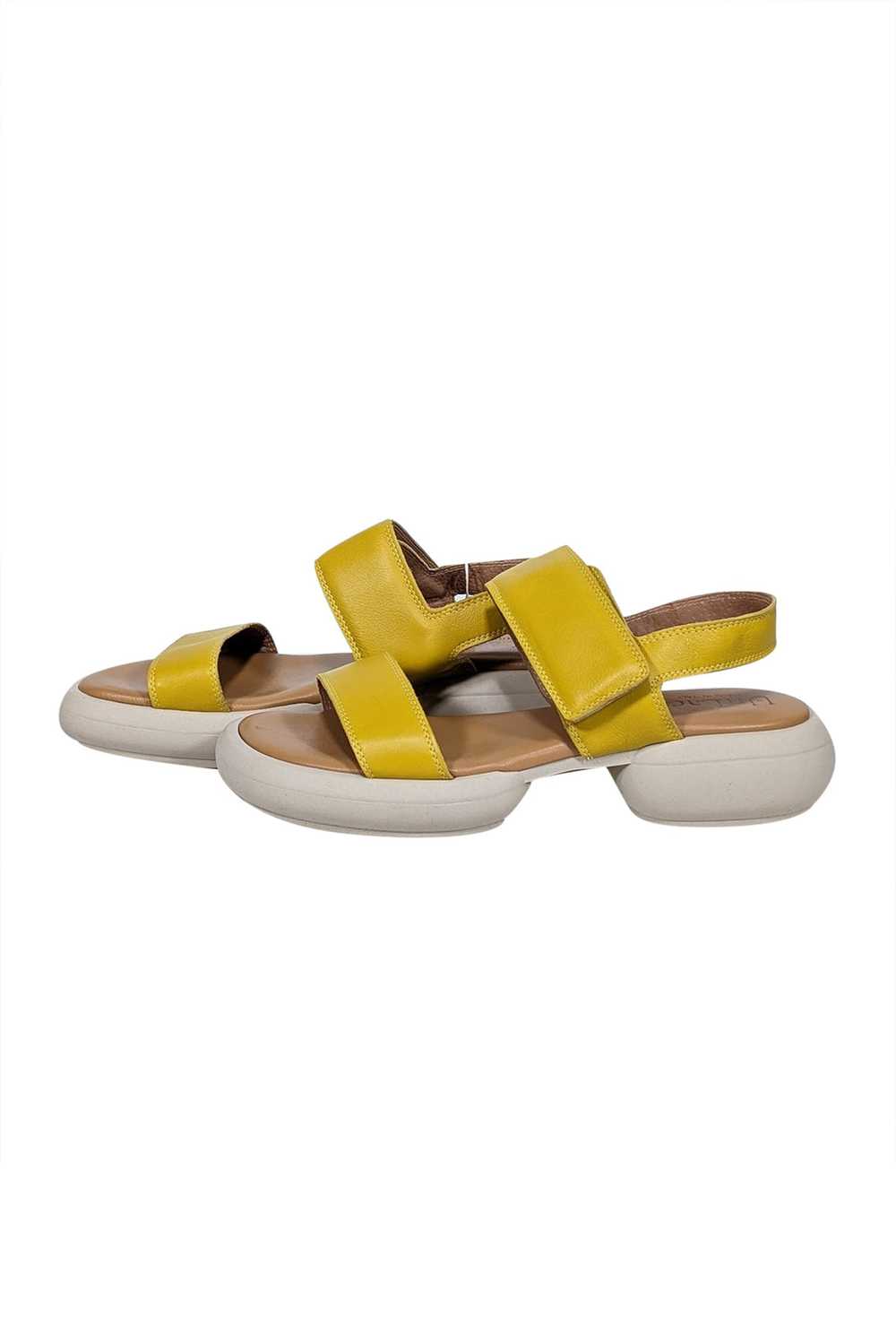 UnLace - Yellow & Cream Strappy Sandals Sz 10 - image 3