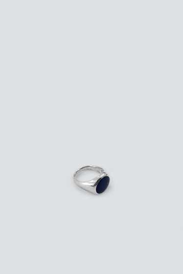 Round Signet Ring - Sterling Silver/Lapis