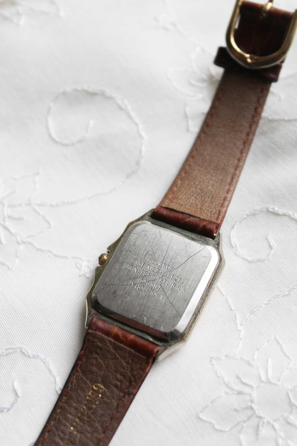 leather band vintage watch - image 3