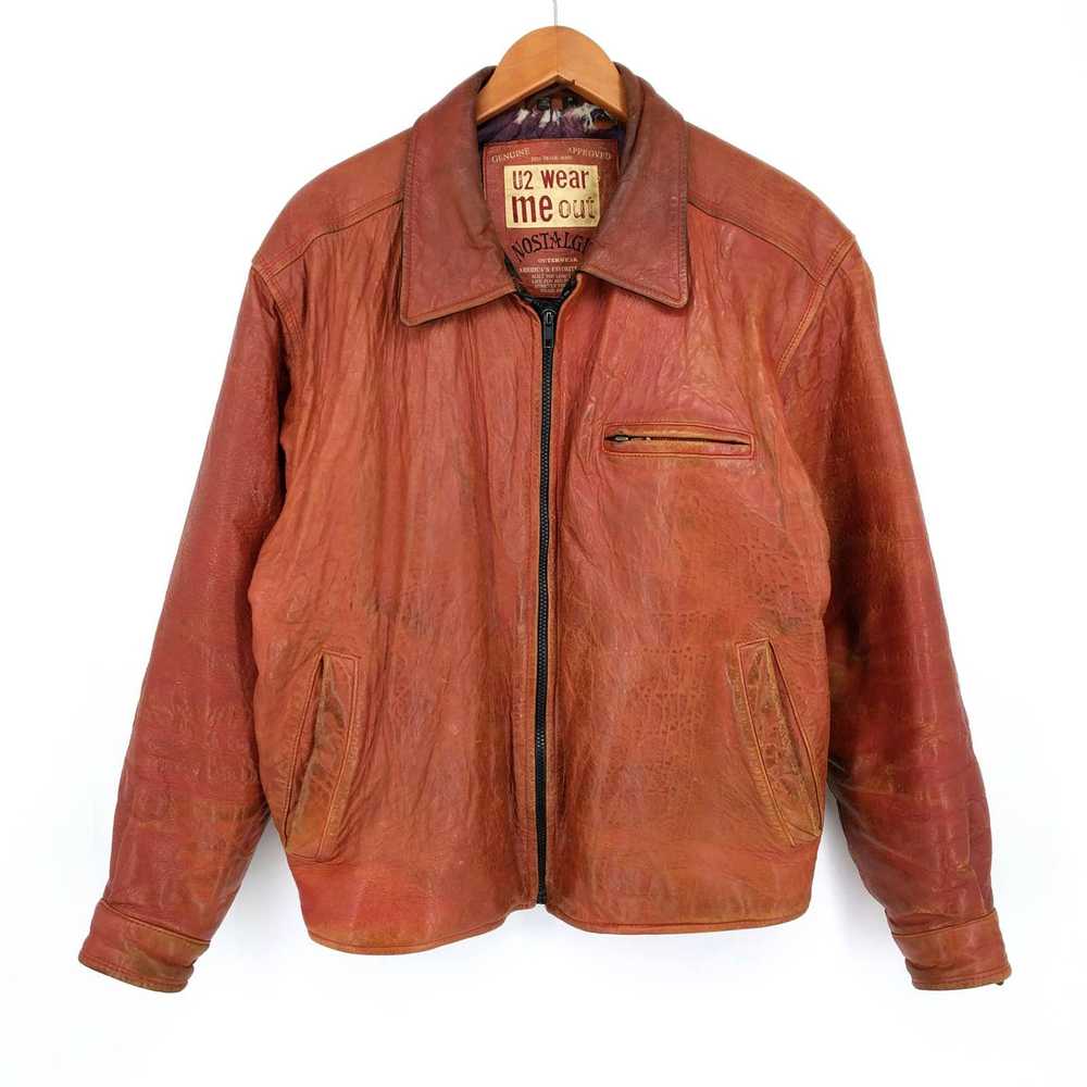 Bomber Jacket × Leather × Vintage Vintage U2 Wear… - image 1