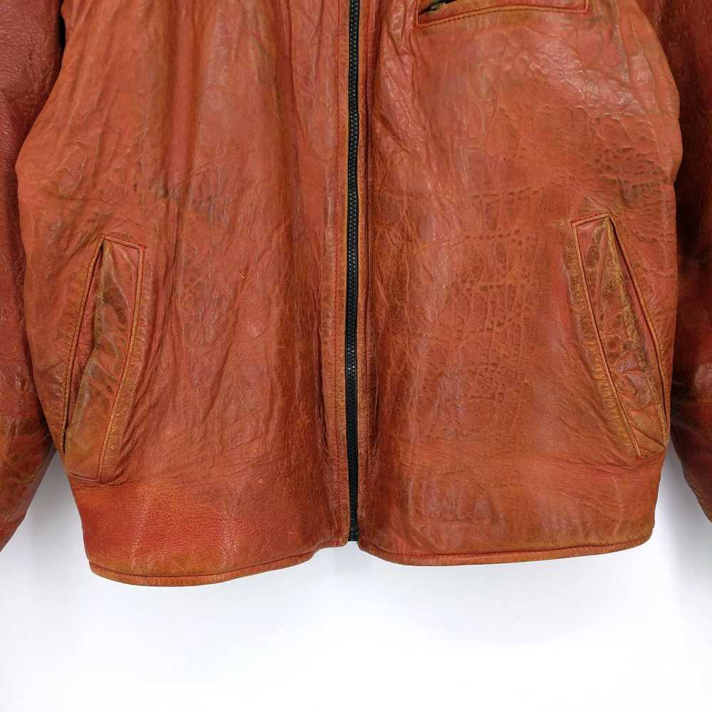 Bomber Jacket × Leather × Vintage Vintage U2 Wear… - image 3