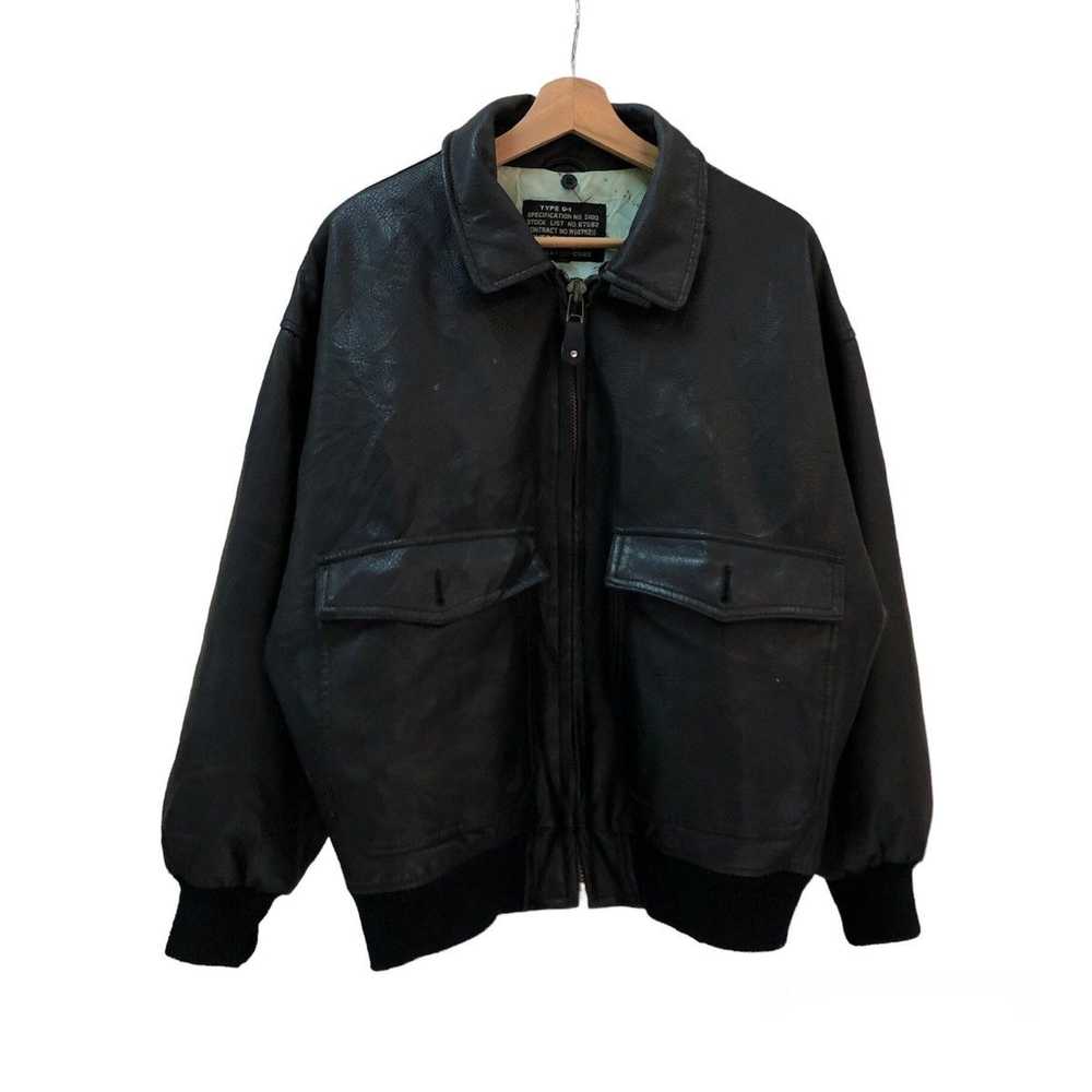 Japanese Brand × Leather Jacket × Us Issue VINTAG… - image 1