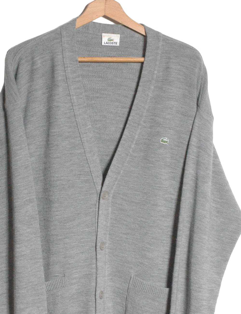 Vintage Lacoste Grey Cardigan | Size XXL - image 2