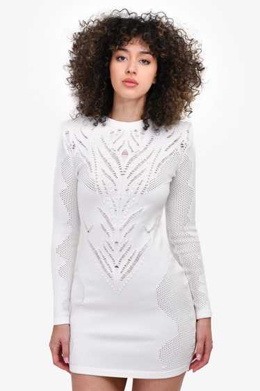 Balmain White Knit Short Dress Size 40