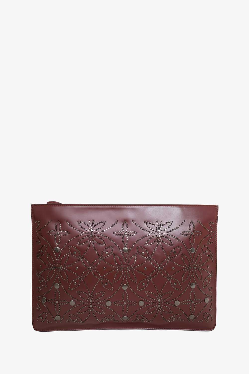 Alaïa Burgundy Leather Studded Pouch - image 3