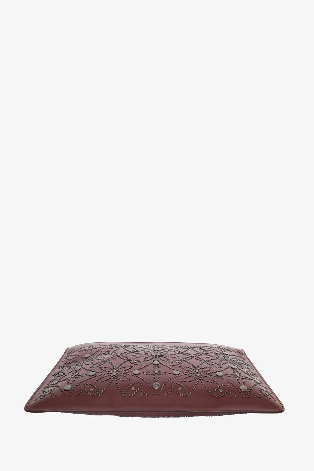 Alaïa Burgundy Leather Studded Pouch - image 5