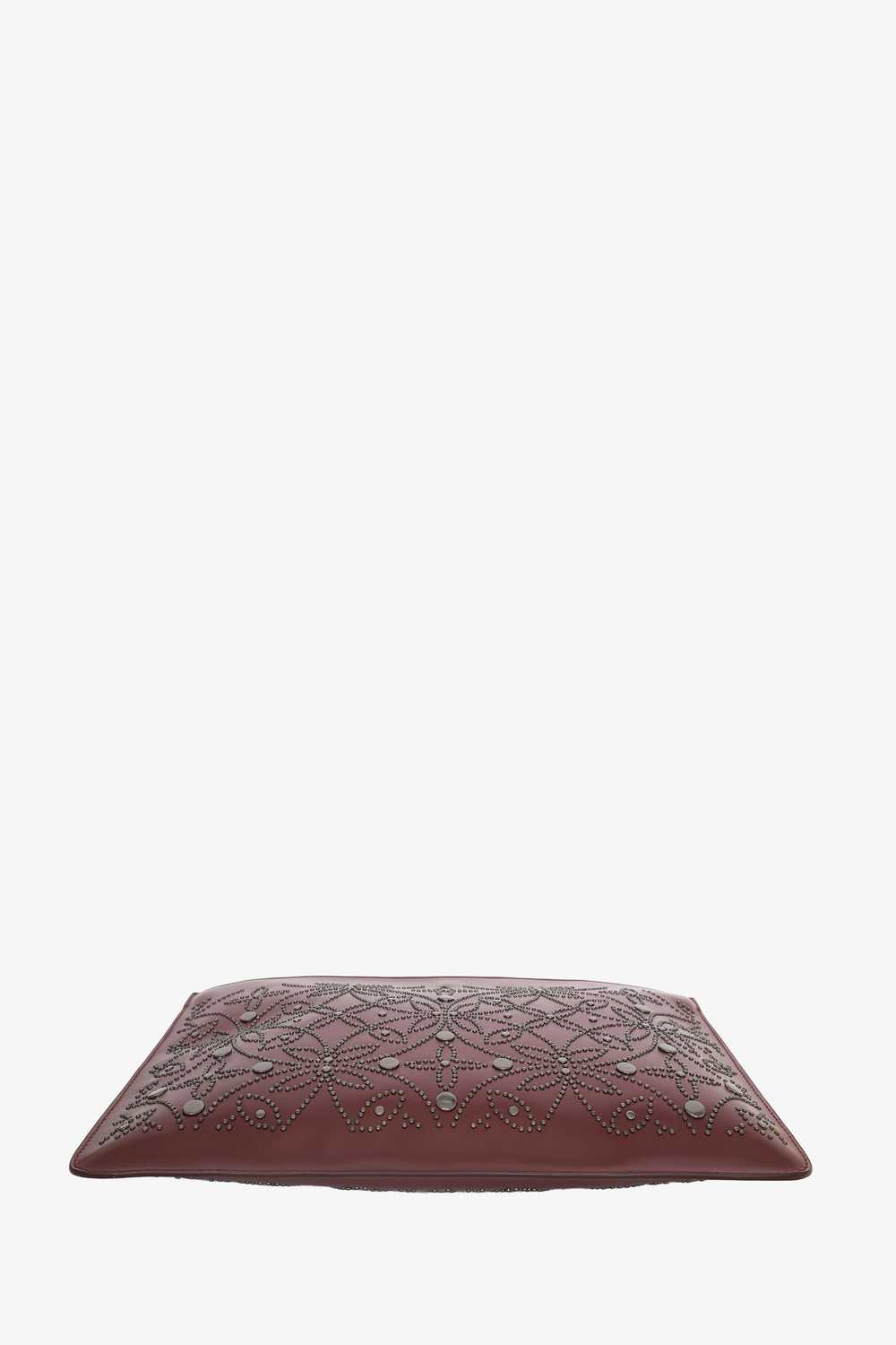 Alaïa Burgundy Leather Studded Pouch - image 7