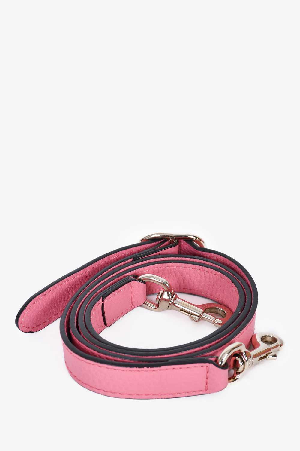 Gucci Pink Leather Trim Raffia Bamboo Top Handle … - image 7