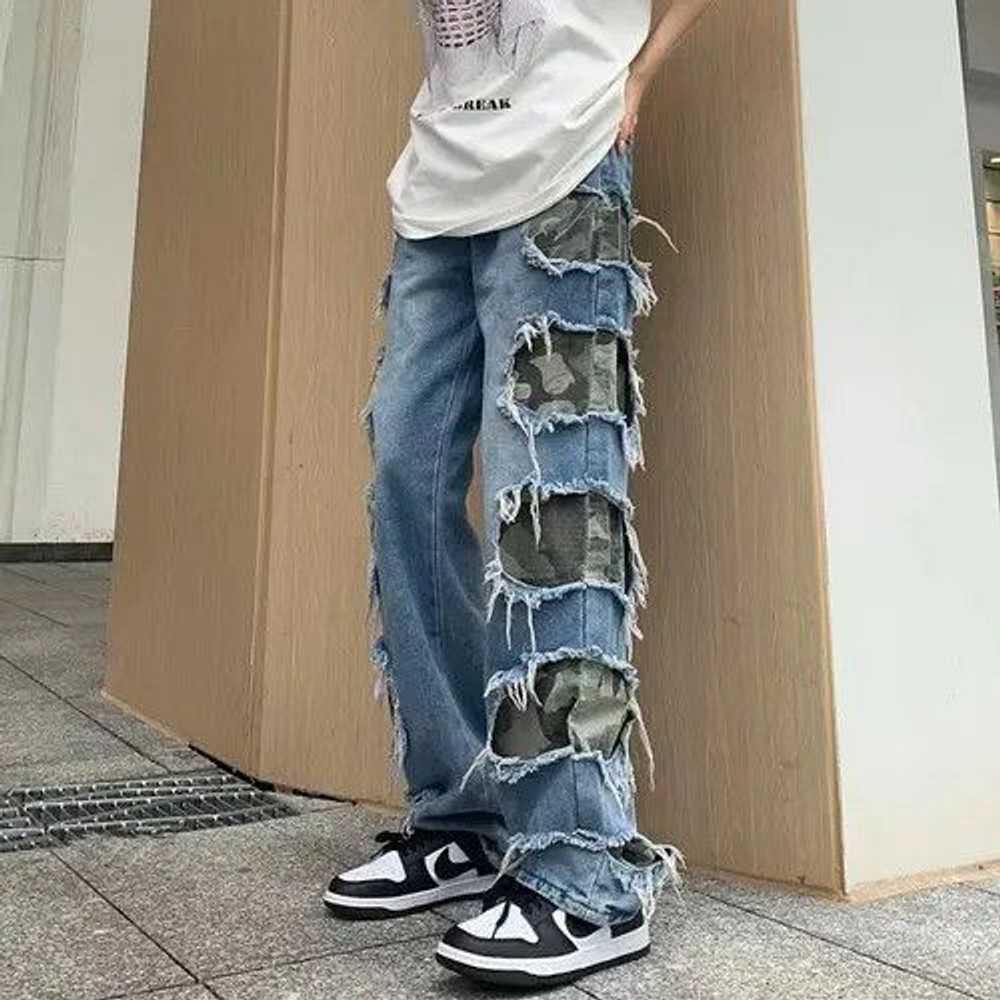 Japanese Brand × Jean × Streetwear Stacked Ripped… - image 3