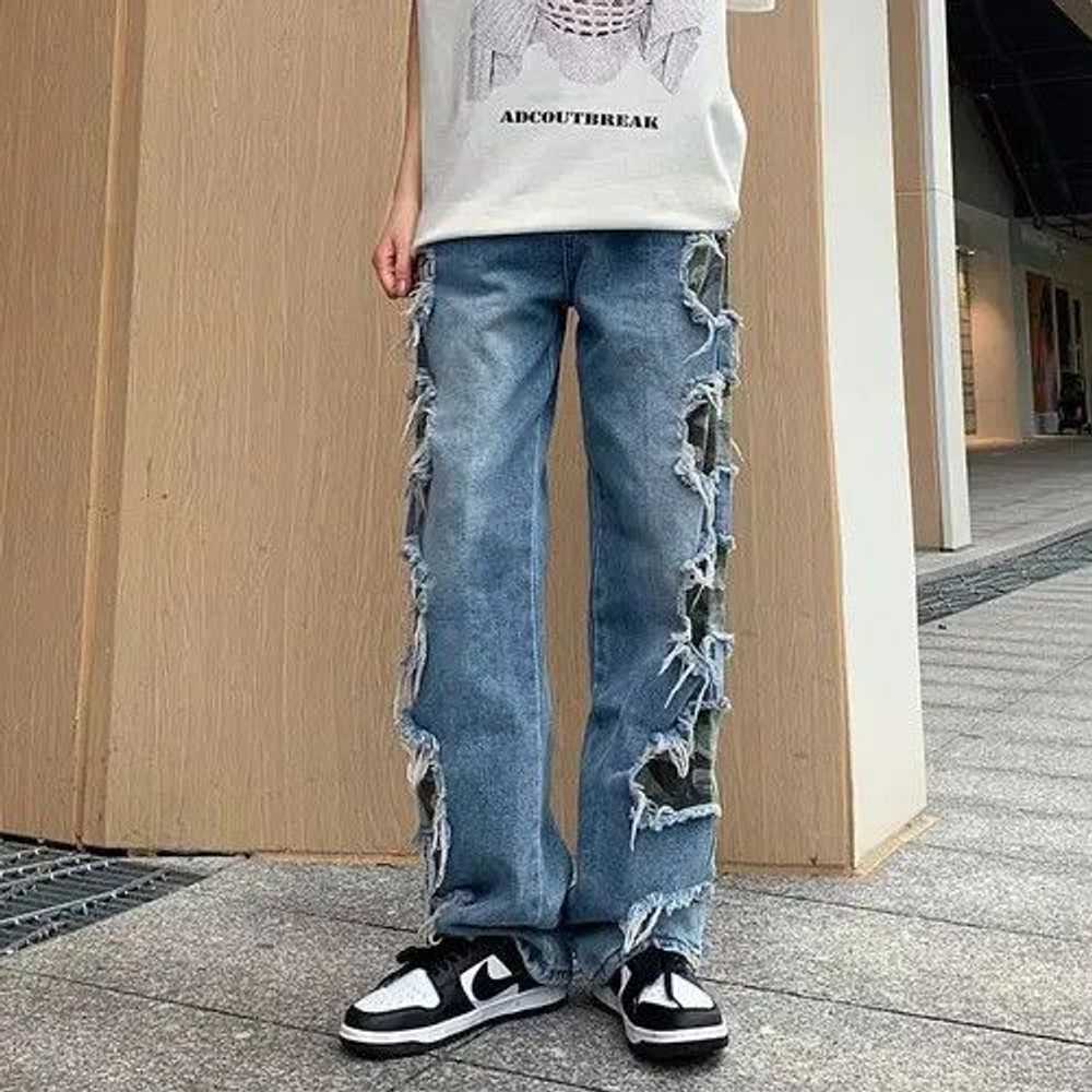 Japanese Brand × Jean × Streetwear Stacked Ripped… - image 4