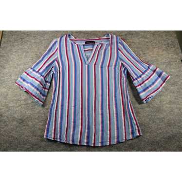 Bell Ivanka Trump Shirt Size M Medium Striped Blu… - image 1